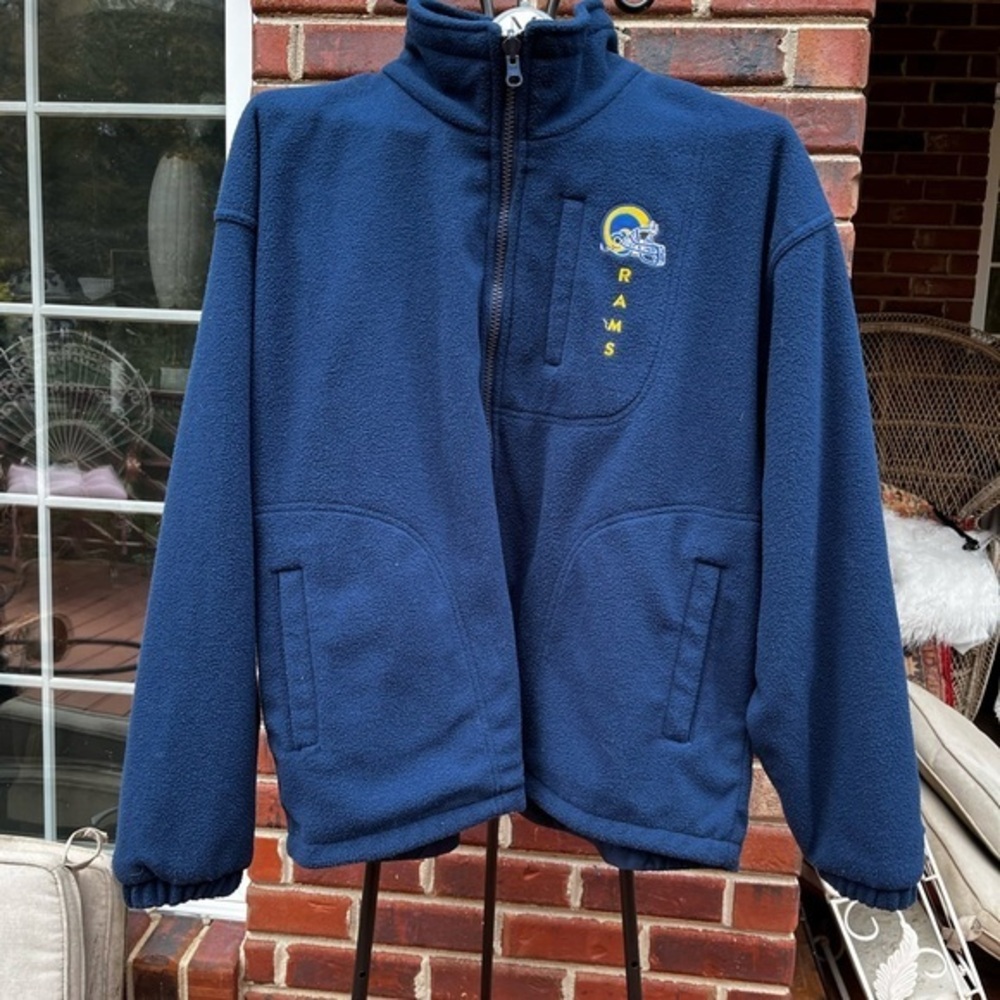 Rams reversible Fleece Jacket nylon - Navy Blue